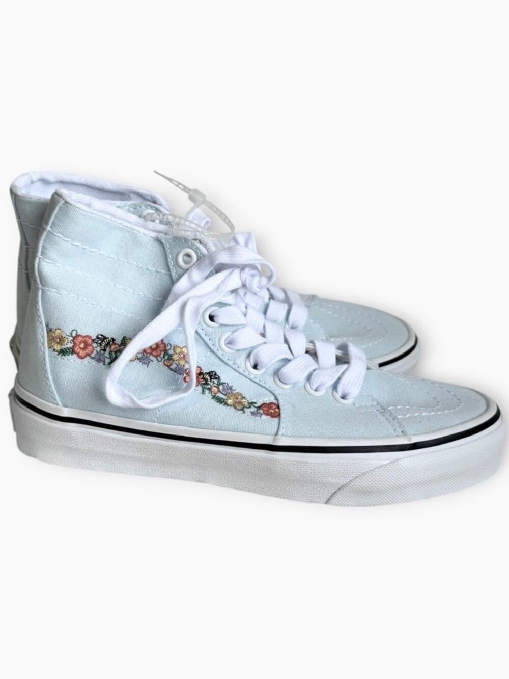 NWOT Vans Women's Light Blue Floral High-Top Sneakers Sz 5.5